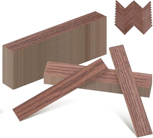 VICASKY 40 Pcs Peel and Stick Dollhouse Flooring - Self Adhesive Dark Walnut Wood Vinyl Planks for DIY Miniature House, Crafts, Room Box & Model Train Scenery | Easy Cut, Realistic PVC Tile in Saudi Arabia
