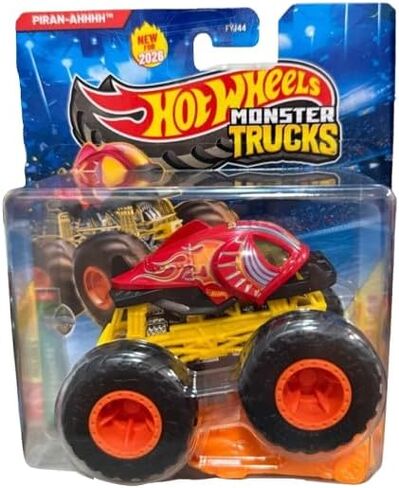 Hot Wheels Monster Trucks Piran-AHHHH [Piranha] Beast Bashers 6/6 (تتضمن سيارة محطمة) جديدة لعام 2026! لعبة سيارة مصبوبة بمقياس 1:64 in Kuwait