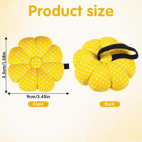 Wrist Pin Cushions for Sewing Cute with Elastic Strap Pumpkin Shaped Needle Cushions for Sewing Needlework Wristband Pincushions Wearable Needle Pincushions for Needlework or DIY Crafts Yellow Gifts in Saudi Arabia