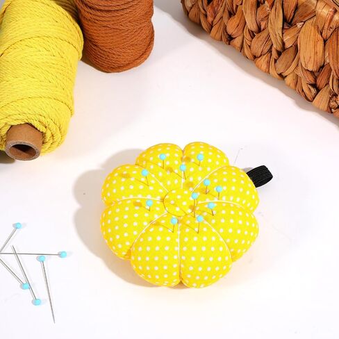 Wrist Pin Cushions for Sewing Cute with Elastic Strap Pumpkin Shaped Needle Cushions for Sewing Needlework Wristband Pincushions Wearable Needle Pincushions for Needlework or DIY Crafts Yellow Gifts in Saudi Arabia