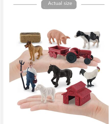 Animal Figurines, 10Pcs Farm Animals Figurines Toys,Big Animal Toys, Realistic Plastic Animals Playset, Educational Learning Toy Set for Kids Toddlers in Saudi Arabia