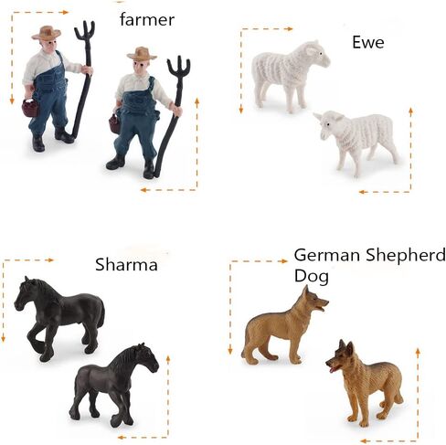 Animal Figurines, 10Pcs Farm Animals Figurines Toys,Big Animal Toys, Realistic Plastic Animals Playset, Educational Learning Toy Set for Kids Toddlers in Saudi Arabia
