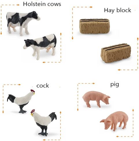 Animal Figurines, 10Pcs Farm Animals Figurines Toys,Big Animal Toys, Realistic Plastic Animals Playset, Educational Learning Toy Set for Kids Toddlers in Saudi Arabia