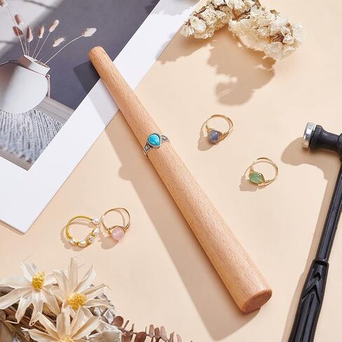 UNICRAFTALE الخشب حلقة مغزل الضابط عصا التحجيم أداة خواتم المشكل المكبر عصا لتحجيم الرملي تحديد حلقات عازمة وصنع المجوهرات 0.49-0.94 بوصة قطر in Kuwait