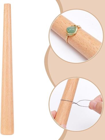 UNICRAFTALE الخشب حلقة مغزل الضابط عصا التحجيم أداة خواتم المشكل المكبر عصا لتحجيم الرملي تحديد حلقات عازمة وصنع المجوهرات 0.49-0.94 بوصة قطر in Kuwait
