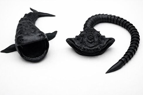 ألعاب المخلوقات البحرية بلوب ضد إل جران ماجا - شخصيات تململ مرنة، مجموعة ألعاب الوحش المكونة من قطعتين، باللون الأسود in Kuwait