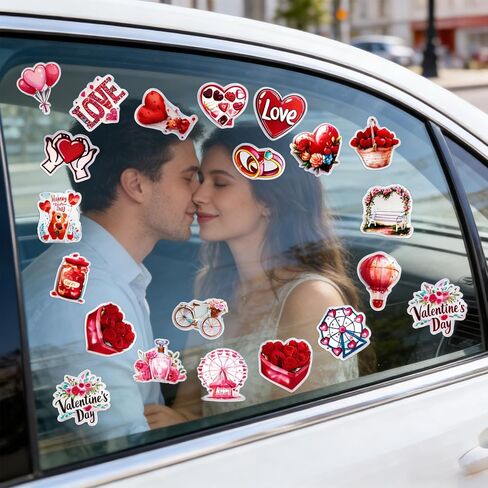 100PCS Valentines Day Stickers, Love Heart Stickers, Valentines Crafts Waterproof Vinyl Sticker for Water Bottle, Valentine's Day Gift Box Envelope Wedding Party Favors Decorations Supplies in Saudi Arabia