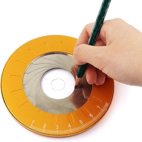 Adjustable Circle Drawing Maker, Stainless Steel & Aluminum Alloy Rotary Round Template, Measuring & Drawing Ruler, Geometric Plotting Compass Tool(Gold,Size:5 inch) in Kuwait