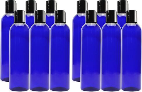 Cornucopia 8oz Empty Plastic Squeeze Bottles with Disc Top Flip Cap (6 pack); BPA-Free Containers For Shampoo, Lotions, Liquid Body Soap, Creams in Kuwait