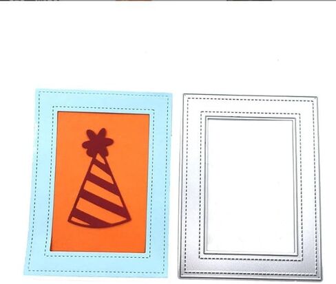 Rectangle Frame Die Cut for Card Making, Scrapbooking Die-Cuts,Frame Metal Cutting Dies Congratulations Die Cuts Birthday Embossing Stencils Template for DIY Scrap-Booking Decor Wedding Blessing Card in Saudi Arabia
