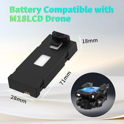 3.7V 1800mAh Lithium Polymer Battery with USB Charging Cable Replacement Power for M18LCD Drone in Saudi Arabia