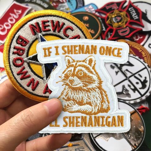 إذا كنت Shenan مرة واحدة سوف Shenanigan التصحيح، 3 بوصات خياطة على الحديد على مضحك الراكون الساخرة Shenanigan بقع مطرزة لحقيبة الظهر، سترة، قبعة، الجينز DIY هدية موحدة للرجال النساء طفل حجم 3 بوصة in Kuwait