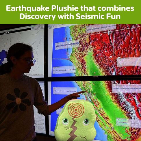 Thunderheads Earthquake Plush, Soft Educational Earth Science Plushie with Fact Card, STEM Tool for Learning Planet, Eco-Conscious Weather Gift and Geology Collectible for Students and Scientists in Saudi Arabia