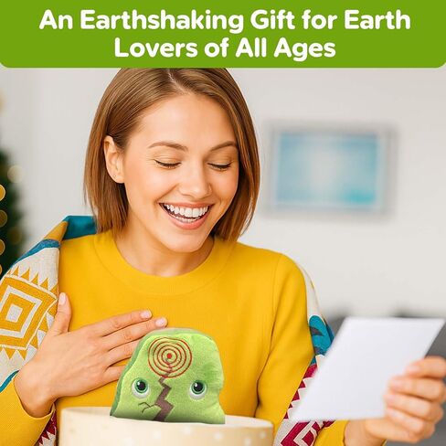 Thunderheads Earthquake Plush, Soft Educational Earth Science Plushie with Fact Card, STEM Tool for Learning Planet, Eco-Conscious Weather Gift and Geology Collectible for Students and Scientists in Saudi Arabia