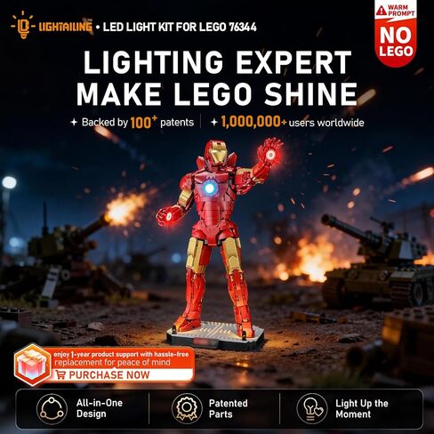 LIGHTAILING Led Light for Lego-76344 Iron-Man Mark-3 Collectors' Edition - Easy Install, Hidden Wiring, Home Decor & Gift-Ready (Model Not Included) in Saudi Arabia