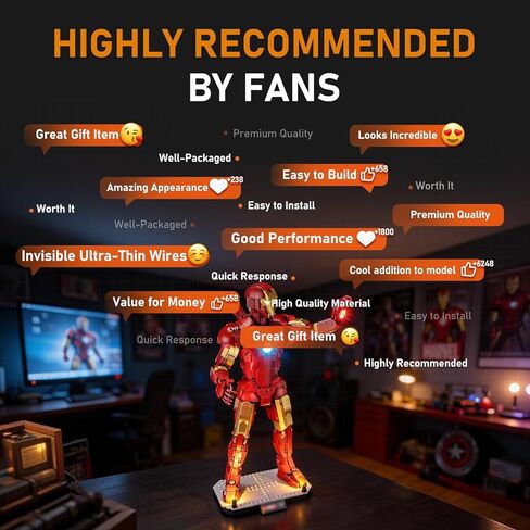LIGHTAILING Led Light for Lego-76344 Iron-Man Mark-3 Collectors' Edition - Easy Install, Hidden Wiring, Home Decor & Gift-Ready (Model Not Included) in Saudi Arabia
