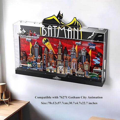 حافظة عرض أكريليك، متوافقة مع مجموعة صندوق الرسوم المتحركة Lego 76271 Gotham City، مجموعة صناديق مقاومة للغبار، صندوق تخزين مثبت على الحائط، متوافقة مع Lego 76271 (حافظة العرض فقط، المجموعة غير متضمنة) in Saudi Arabia