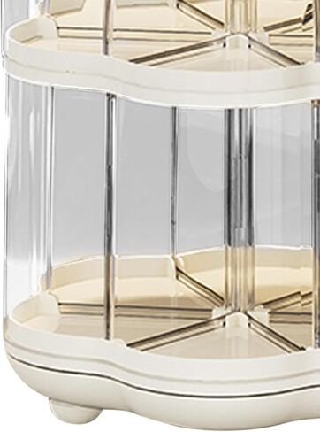 Generic Clear Figures Display Case Transparent Rotatable Dustproof Figures Doll Display Stand Tiered for Mini Toy Figures Collections , White 2 Layer in Saudi Arabia