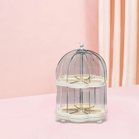 Generic Clear Figures Display Case Transparent Rotatable Dustproof Figures Doll Display Stand Tiered for Mini Toy Figures Collections , White 2 Layer in Saudi Arabia