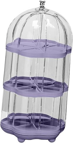 Generic Clear Figures Display Case Transparent Rotatable Dustproof Figures Doll Display Stand Tiered for Mini Toy Figures Collections , White 2 Layer in Saudi Arabia