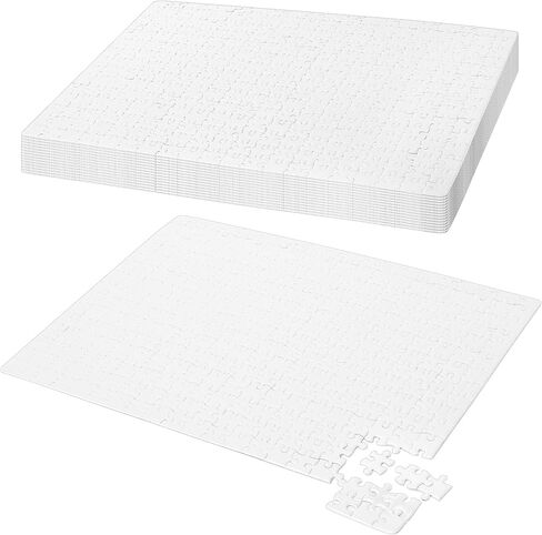 MOUYAT 15 Sheets 4500 Pieces Sublimation Blank Puzzle Jigsaw Puzzles, White DIY Heat Press Blank Puzzle for Sublimation, Weeding Invite, Decorating, Crafts Projects in Saudi Arabia