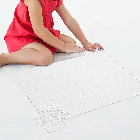 MOUYAT 15 Sheets 4500 Pieces Sublimation Blank Puzzle Jigsaw Puzzles, White DIY Heat Press Blank Puzzle for Sublimation, Weeding Invite, Decorating, Crafts Projects in Saudi Arabia