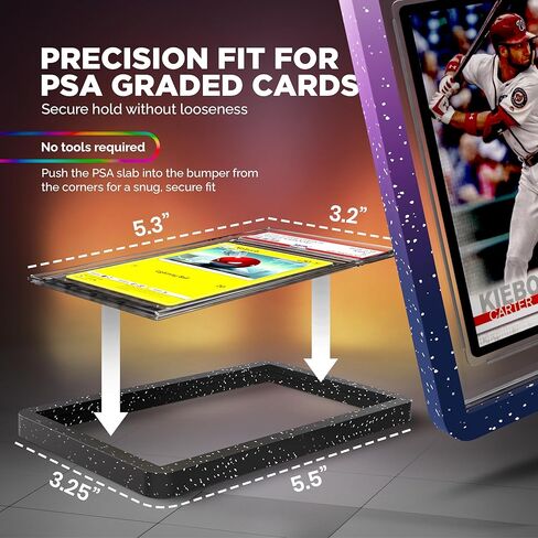 VALUN PSA Slab Bumper 10 PACK (أسود) - واقي حماية لوح PSA الصلب من مادة TPU للبطاقات المتدرجة - واقي ممتص الصدمات لوح PSA لألواح PSA - واقي لوح البطاقة لحماية بطاقة PSA in Kuwait