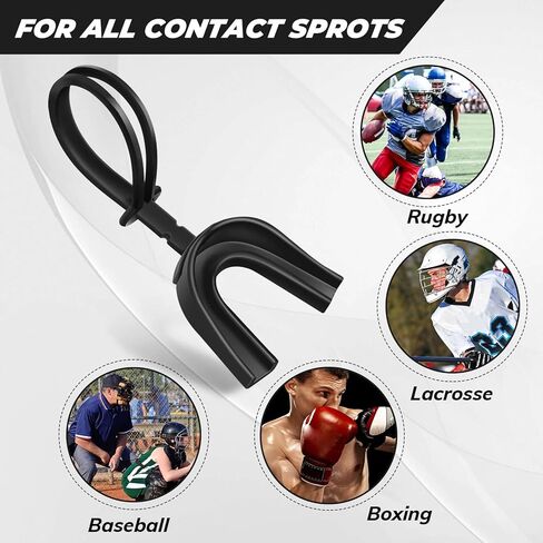 Dunzy 10 Pcs Strapped Mouth Guard Sports Moldable Strap Mouth Guard Football Mouthguard Adult Youth Mouthpiece Protector for Basketball Hockey Wrestling in Saudi Arabia
