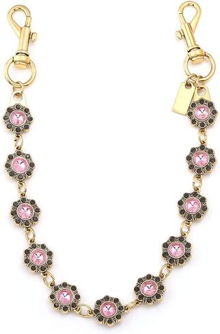 Pink Crystal Flowers Silver Chain Bag Purse Charm Extender Chain Charms Handbags for Women's Valentine's Day Gifts in Saudi Arabia