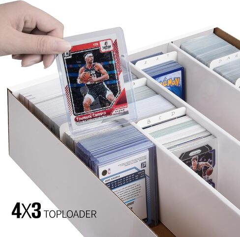2 Pack Cardboard Card Storage Box，Bulk Card Storage Box，4 Row 3200 Count Trading Card Storage Box Cardboard, Bulk Trading Card Organizer Box for Sports Baseball TCG and Toploader Cards in Kuwait