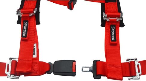 4 Point Harness Pair with 2 Inch Shouder Pads Compatible for UTV, RZR, SXS, Go Kart, Sim Racing Rig, Off Road Only, Red in Saudi Arabia