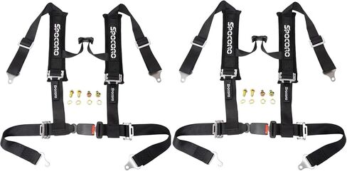 4 Point Harness Pair with 2 Inch Shouder Pads Compatible for UTV, RZR, SXS, Go Kart, Sim Racing Rig, Off Road Only, Red in Saudi Arabia