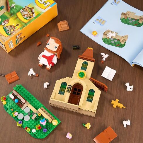 Jesus 3 in 1 Building Block Toy Set Compatible with Lego, Nativity Scene Church Missionary and Resurrection, Religious Cross Jesus Figure Christmas, Christian Catholic Gift for Adults Kids (454PCS) in Saudi Arabia