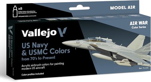 مجموعة Vallejo Model Air USN 71155 ألوان البحرية الأمريكية والمشاة البحرية الأمريكية من السبعينيات حتى الوقت الحاضر (8) in Saudi Arabia