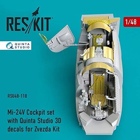 Reskit RSU48-0118 - 1/48 Mi-24 (V) Cockpit Set with Quinta Studio 3D Decals kit in Saudi Arabia
