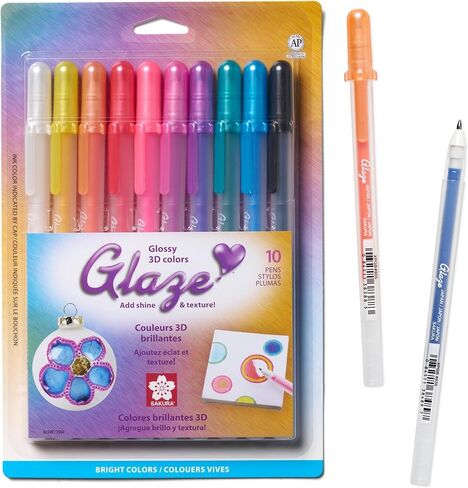 SAKURA Glaze 3D Ink Pen - 3D Ink Pen for Lettering, Drawing, Ornaments, & More - Assorted Colored Ink - 16 Pack in Kuwait
