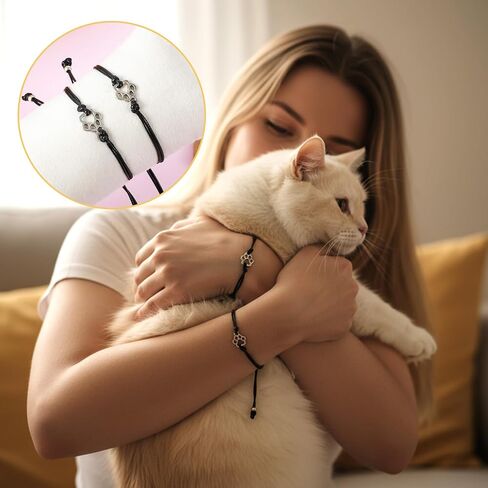 2pcs Dog Bracelets Memorial Gifts for Loss of Dog Passing Cat Sympathy Gifts Paw Print Bracelet Dogs Passed Away Death Sympathy Remembrance Memory Gift for Cat Dogs Lover Women Men in Saudi Arabia
