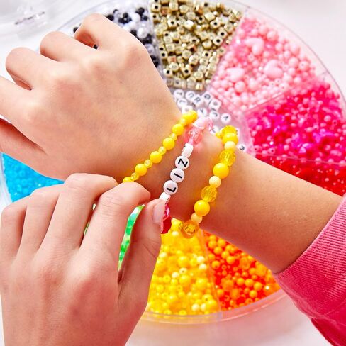 Just My Style Rainbow Bead Spinner, DIY Bracelet Making Kit with Swiveling Bead Case, Includes Over 1,000 Beads for Bracelet Making, Elastic, and More in Kuwait