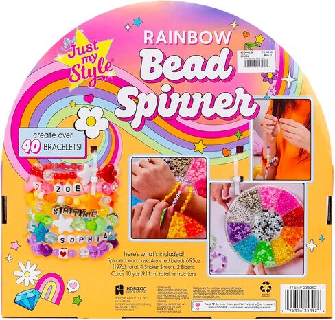 Just My Style Rainbow Bead Spinner, DIY Bracelet Making Kit with Swiveling Bead Case, Includes Over 1,000 Beads for Bracelet Making, Elastic, and More in Kuwait