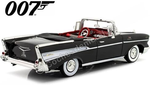 1957 Chevrolet Bel Air Convertible Black James Bond 007 "Dr. No (1962) Movie 1/18 Diecast Model Car by Motormax in Saudi Arabia