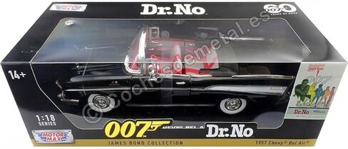 1957 Chevrolet Bel Air Convertible Black James Bond 007 "Dr. No (1962) Movie 1/18 Diecast Model Car by Motormax in Saudi Arabia