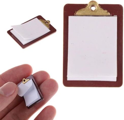 1/12 Miniature Clipboard Dollhouse Decoration Accessories, DIY Micro Scene Decor, Decorations in Saudi Arabia