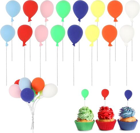 16Pcs Dollhouse Miniature Balloons 1:12 Scale – Colorful Mini Birthday Balloon Cake Toppers, Tiny Plastic Accessories for Fairy Garden, Bonsai, Party Decor, DIY Crafts, Cake Picks, Cupcake Decoration in Saudi Arabia