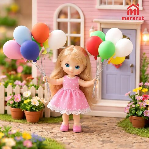 16Pcs Dollhouse Miniature Balloons 1:12 Scale – Colorful Mini Birthday Balloon Cake Toppers, Tiny Plastic Accessories for Fairy Garden, Bonsai, Party Decor, DIY Crafts, Cake Picks, Cupcake Decoration in Saudi Arabia