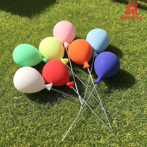 16Pcs Dollhouse Miniature Balloons 1:12 Scale – Colorful Mini Birthday Balloon Cake Toppers, Tiny Plastic Accessories for Fairy Garden, Bonsai, Party Decor, DIY Crafts, Cake Picks, Cupcake Decoration in Saudi Arabia