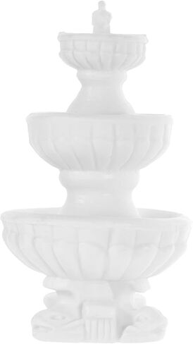 Totority Miniature Fountain, White Plastic Mini Fountain Decor for Micro Landscape, Bonsai, Terrarium, Dollhouse Displays, and Tabletop Diorama Scenes in Saudi Arabia