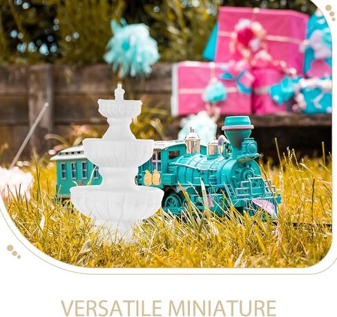 Totority Miniature Fountain, White Plastic Mini Fountain Decor for Micro Landscape, Bonsai, Terrarium, Dollhouse Displays, and Tabletop Diorama Scenes in Saudi Arabia