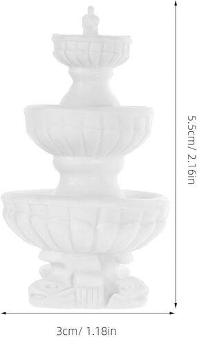 Totority Miniature Fountain, White Plastic Mini Fountain Decor for Micro Landscape, Bonsai, Terrarium, Dollhouse Displays, and Tabletop Diorama Scenes in Saudi Arabia