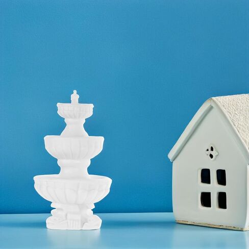 Totority Miniature Fountain, White Plastic Mini Fountain Decor for Micro Landscape, Bonsai, Terrarium, Dollhouse Displays, and Tabletop Diorama Scenes in Saudi Arabia