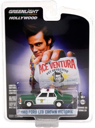 Greenlight Collectible Greenlight 1:64 Hollywood Series 33 - Ace Ventura: Pet Detective (1994) - 1983 LTD قسم شرطة كراون فيكتوريا ميامي 44930-B [الشحن من كندا] in Saudi Arabia